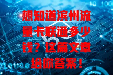 想知道滨州流量卡联通多少钱？这篇文章给你答案！