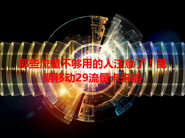 那些流量不够用的人注意了！昆明移动29流量卡来啦