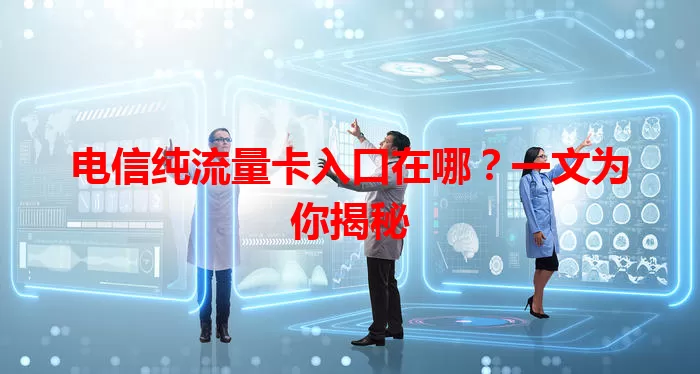 电信纯流量卡入口在哪？一文为你揭秘