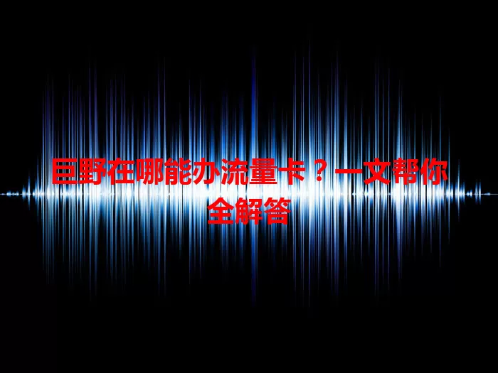 巨野在哪能办流量卡？一文帮你全解答