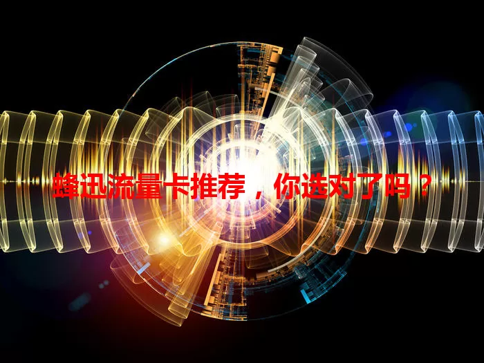 蜂迅流量卡推荐，你选对了吗？