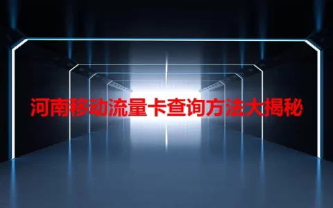 河南移动流量卡查询方法大揭秘
