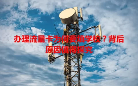 办理流量卡为何要填学校？背后原因值得探究