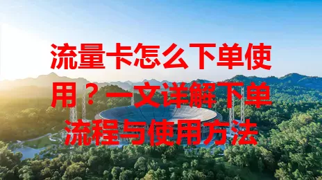 流量卡怎么下单使用？一文详解下单流程与使用方法