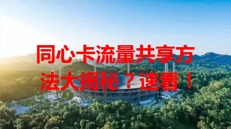 同心卡流量共享方法大揭秘？速看！