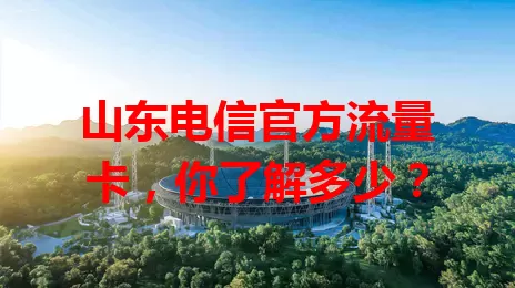 山东电信官方流量卡，你了解多少？