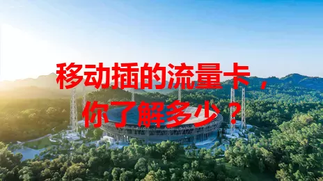 移动插的流量卡，你了解多少？