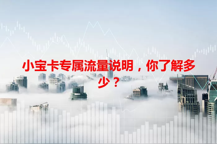 小宝卡专属流量说明，你了解多少？