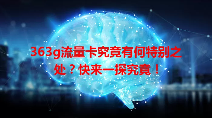 363g流量卡究竟有何特别之处？快来一探究竟！