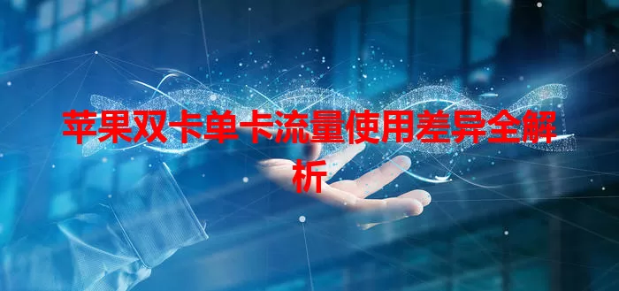 苹果双卡单卡流量使用差异全解析