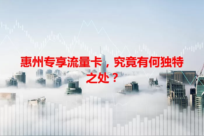 惠州专享流量卡，究竟有何独特之处？