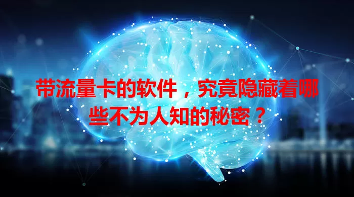 带流量卡的软件，究竟隐藏着哪些不为人知的秘密？