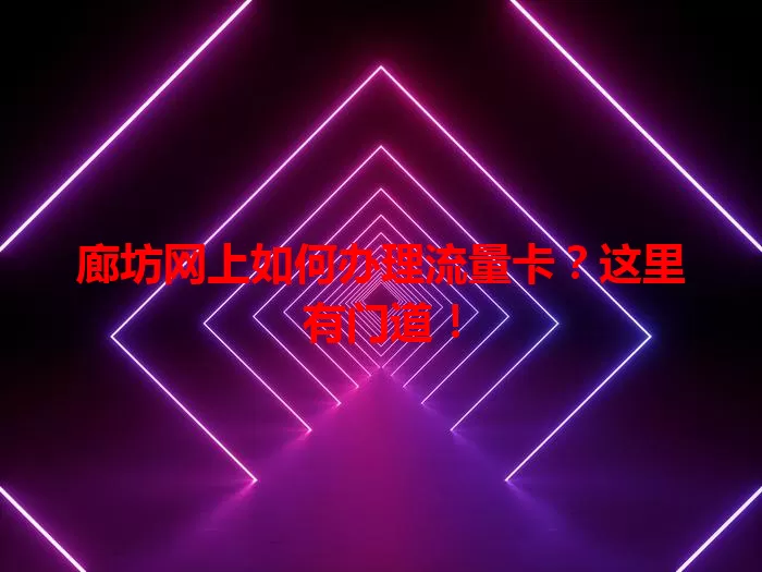 廊坊网上如何办理流量卡？这里有门道！