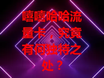 嘻嘻哈哈流量卡，究竟有何独特之处？