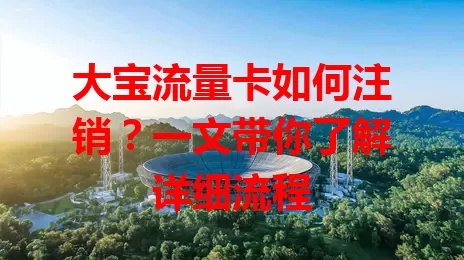 大宝流量卡如何注销？一文带你了解详细流程