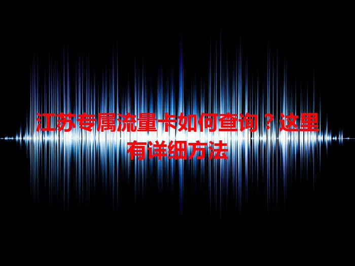 江苏专属流量卡如何查询？这里有详细方法