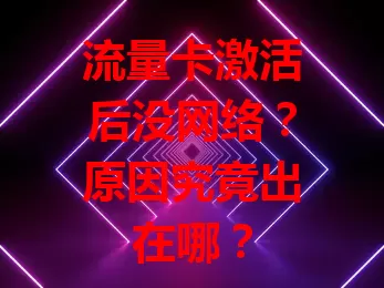 流量卡激活后没网络？原因究竟出在哪？