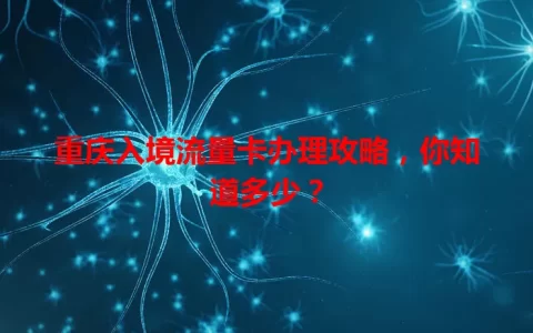 重庆入境流量卡办理攻略，你知道多少？