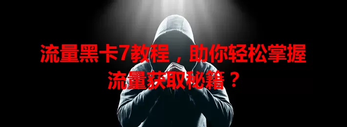流量黑卡7教程，助你轻松掌握流量获取秘籍？