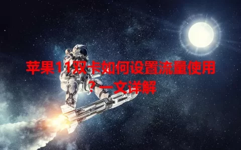 苹果11双卡如何设置流量使用？一文详解